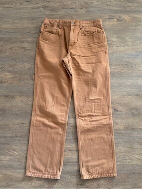 Duluth Trading Co Men's Khaki Workwear Pants Flannel Lined 34x34